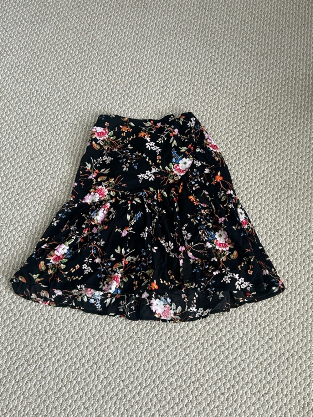 Black Floral Skirt